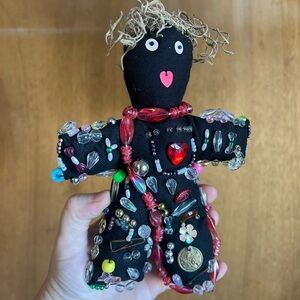 Vintage Madame Broussard Voodoo Ju Ju Protection Doll New Orleans Beaded Folk